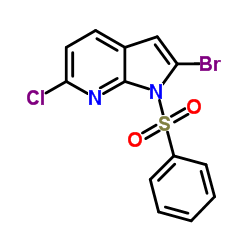 1-(Phenylsulphonyl)-6-chloro-2-bromo-7-azaindole structure