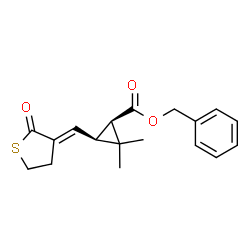 (1R,3S)-3-[[(E)-Tetrahydro-2-oxothiophene-3-ylidene]methyl]-2,2-dimethylcyclopropanecarboxylic acid benzyl ester结构式