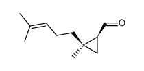 (1RS,2SR)-2-methyl-2-(4'-methylpent-3'-enyl)cyclopropanecarbaldehyde结构式