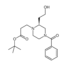 (S)-tert-butyl 3-(4-benzoyl-2-(2-hydroxyethyl)piperazin-1-yl)propanoate结构式