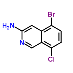 5-Bromo-8-chloro-3-isoquinolinamine结构式