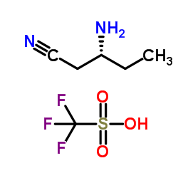 Trifluoromethanesulfonic acid-(3R)-3-aminopentanenitrile (1:1)结构式