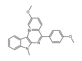 N-(bis(4-methoxyphenyl)methylene)-3-bromo-1-methyl-1H-indol-2-amine结构式
