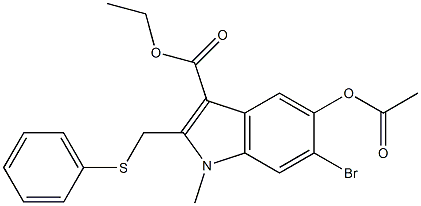ethyl 5-acetoxy-6-broMo-1-Methyl-2-(phenylthioMethyl)-1H-indole-3-carboxylate Structure