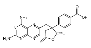4-(3-((2,4-diaminopteridin-6-yl)methyl)-5-methylene-2-oxotetrahydrofuran-3-yl)benzoic acid结构式
