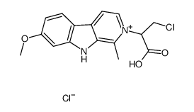 2-(1-carboxy-2-chloroethyl)-7-methoxy-1-methyl-9H-pyrido[3,4-b]indol-2-ium chloride结构式