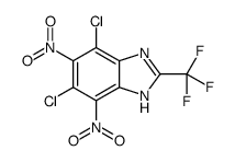 4,6-dichloro-5,7-dinitro-2-(trifluoromethyl)-1H-benzimidazole结构式