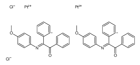 bis(N-(4-methoxyphenyl)-alpha-benzoylbenzylideneamine)di-mu-chlorodiplatinum(II)结构式