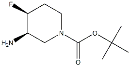 (3R,4S)-3-氨基-4-氟哌啶-1-羧酸叔丁酯结构式