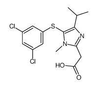 2-[5-(3,5-dichlorophenyl)sulfanyl-1-methyl-4-propan-2-ylimidazol-2-yl]acetic acid Structure