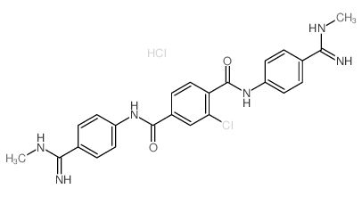 2-chloro-N,N-bis[4-(N-methylcarbamimidoyl)phenyl]benzene-1,4-dicarboxamide structure