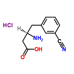 (r)-3-amino-4-(3-cyanophenyl)butanoic acid hydrochloride Structure