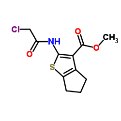 2-(2-CHLORO-ACETYLAMINO)-5,6-DIHYDRO-4H-CYCLOPENTA[B]THIOPHENE-3-CARBOXYLIC ACID METHYL ESTER结构式