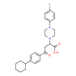 4-(4-CYCLOHEXYLPHENYL)-2-[4-(4-FLUOROPHENYL)PIPERAZINO]-4-OXOBUTANOIC ACID结构式