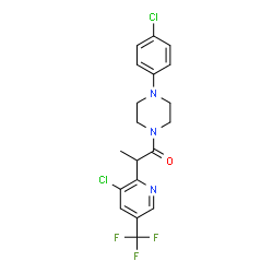 1-[4-(4-CHLOROPHENYL)PIPERAZINO]-2-[3-CHLORO-5-(TRIFLUOROMETHYL)-2-PYRIDINYL]-1-PROPANONE structure