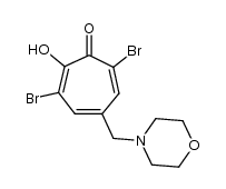 3,7-dibromo-5-(morpholin-4'-ylmethyl)tropolone Structure
