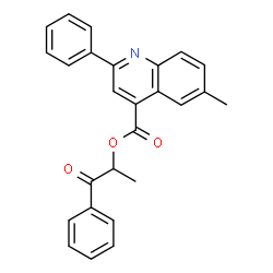 1-methyl-2-oxo-2-phenylethyl 6-methyl-2-phenyl-4-quinolinecarboxylate结构式