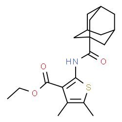 ethyl 2-((3r,5r,7r)-adamantane-1-carboxamido)-4,5-dimethylthiophene-3-carboxylate结构式