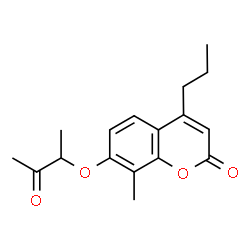 8-methyl-7-(3-oxobutan-2-yloxy)-4-propylchromen-2-one结构式