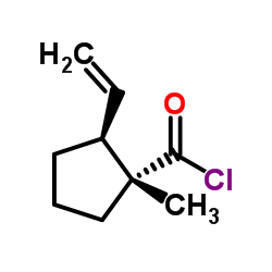 Cyclopentanecarbonyl chloride, 2-ethenyl-1-methyl-, (1R,2S)-rel- (9CI) Structure