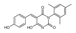 (5E)-5-[(4-hydroxyphenyl)methylidene]-1-(2,4,6-trimethylphenyl)-1,3-diazinane-2,4,6-trione结构式