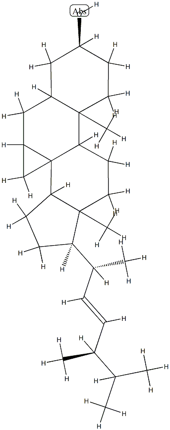 (8α,22E)-3',7β-Dihydrocycloprop[7,8]-5α-ergost-22-en-3β-ol结构式
