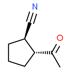 Cyclopentanecarbonitrile, 2-acetyl-, trans- (9CI) Structure