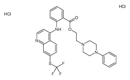 2-(4-phenylpiperazin-1-yl)ethyl 2-[[7-(trifluoromethylsulfanyl)quinolin-4-yl]amino]benzoate,dihydrochloride Structure