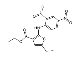 2-(2,4-dinitro-anilino)-5-ethyl-thiophene-3-carboxylic acid ethyl ester Structure