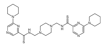 1,4-bis-[(6-piperidin-1-yl-pyrazine-2-thiocarbonylamino)-methyl]-piperazine结构式
