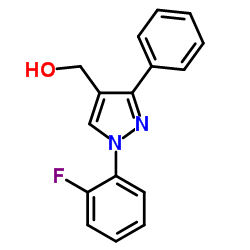 (1-(2-fluorophenyl)-3-phenyl-1H-pyrazol-4-yl)methanol structure