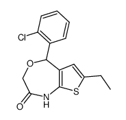 5-(2-chloro-phenyl)-7-ethyl-1,5-dihydro-thieno[2,3-e][1,4]oxazepin-2-one Structure