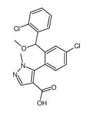 5-{4-chloro-2-[(2-chloro-phenyl)-methoxy-methyl]-phenyl}-1-methyl-1H-pyrazole-4-carboxylic acid结构式