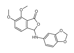 3-(1,3-benzodioxol-5-ylamino)-6,7-dimethoxy-3H-2-benzofuran-1-one Structure