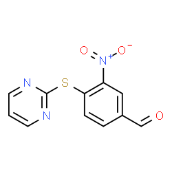 3-nitro-4-(pyrimidin-2-ylthio)benzaldehyde Structure