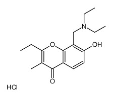 8-(diethylaminomethyl)-2-ethyl-7-hydroxy-3-methylchromen-4-one,hydrochloride Structure