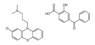 4-benzoylsalicylic acid, compound with 2-chloro-N,N-dimethyl-10H-phenothiazine-10-propylamine结构式