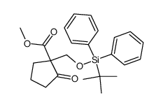 1-(tert-butyldiphenylsilyloxymethyl)-2-oxo-cyclopentanecarboxylic acid methyl ester Structure