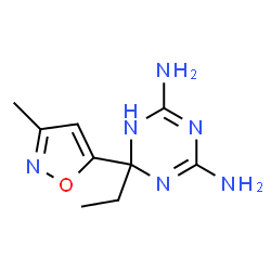 1,3,5-Triazine-2,4-diamine,6-ethyl-1,6-dihydro-6-(3-methyl-5-isoxazolyl)-(9CI) structure