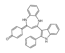 4-[4-(2-phenyl-1H-indol-3-yl)-1,5-dihydro-1,5-benzodiazepin-2-ylidene]cyclohexa-2,5-dien-1-one Structure