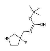 N-[(3-氟吡咯烷-3-基)甲基]氨基甲酸叔丁酯结构式