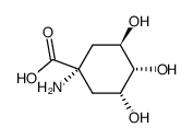 (-)-1-Amino-3,4,5-trihydroxy-cyclohexan-1-carbonsaeure Structure