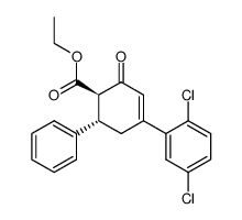 (1R,6S)-4-(2,5-Dichloro-phenyl)-2-oxo-6-phenyl-cyclohex-3-enecarboxylic acid ethyl ester结构式