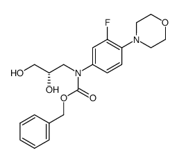 benzyl (S)-(2,3-dihydroxypropyl)(3-fluoro-4-morpholinophenyl)carbamate Structure
