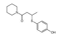 3-(4-hydroxyphenyl)sulfanyl-1-piperidin-1-ylbutan-1-one结构式