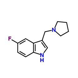 5-Fluoro-3-(1-pyrrolidinylmethyl)-1H-indole结构式
