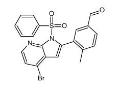 3-[4-Bromo-1-(phenylsulfonyl)-1H-pyrrolo[2,3-b]pyridin-2-yl]-4-me thylbenzaldehyde Structure