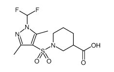 3-Piperidinecarboxylic acid, 1-[[1-(difluoromethyl)-3,5-dimethyl-1H-pyrazol-4-yl]sulfonyl]结构式