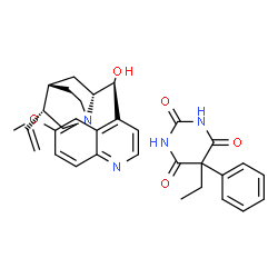 6'-methoxycinchonan-9(S)-ol, compound with 5-ethyl-5-phenylbarbituric acid (1:1) structure