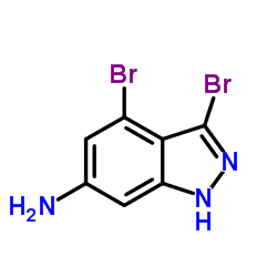 3,4-Dibromo-1H-indazol-6-amine结构式